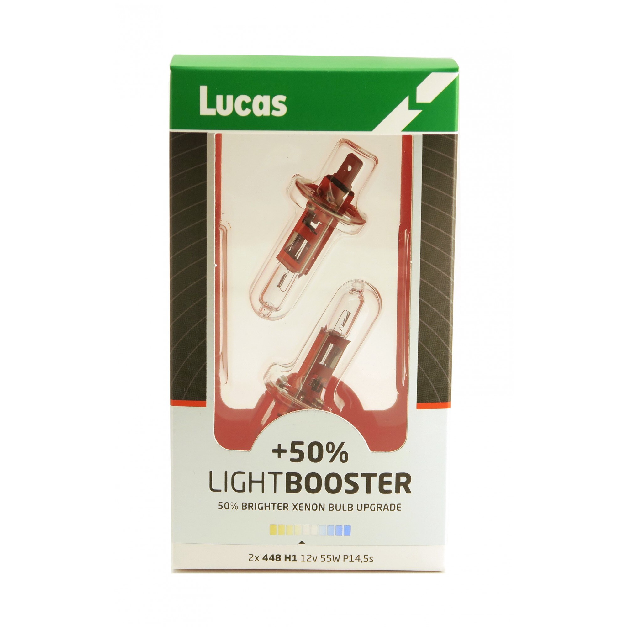 Set 2 becuri auto far H1 12V 55W P14,5S Lucas LightBooster+50%