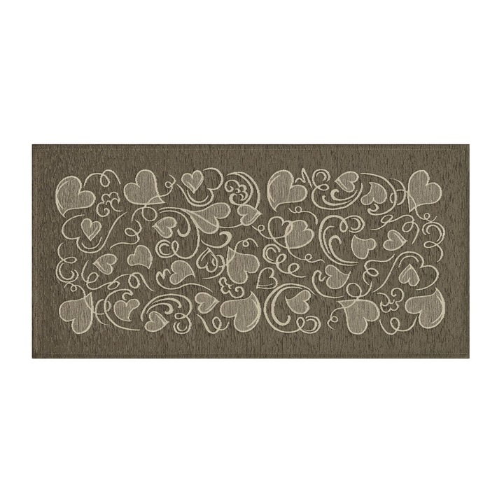 Covor antiderapant Amour Suardi, Co.Ingros.Tex, Bumbac/Poliester/Acril, 55x80 cm, Maro deschis