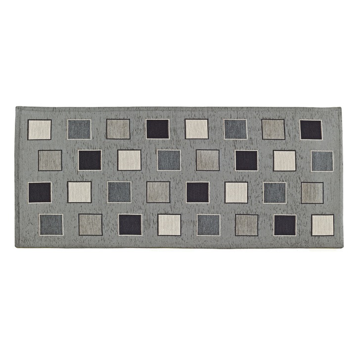 Covor bucatarie, Co.Ingros.Tex, Antiderapant, Bumbac/poliester, 55 x 115 cm, Gri