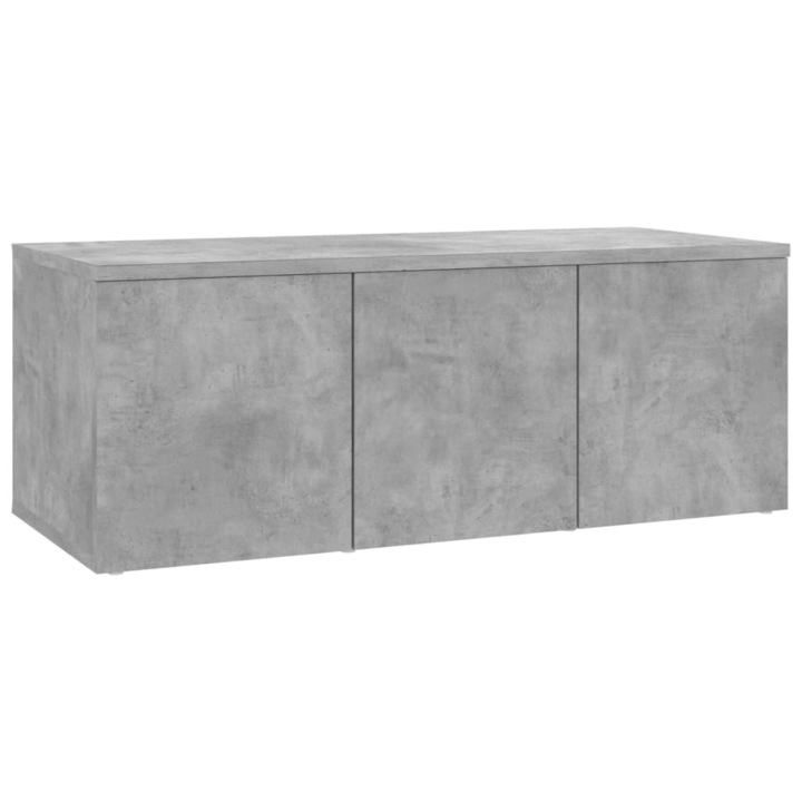Dulap TV vidaXL, gri beton, 80 x 34 x 30 cm, lemn prelucrat 801863