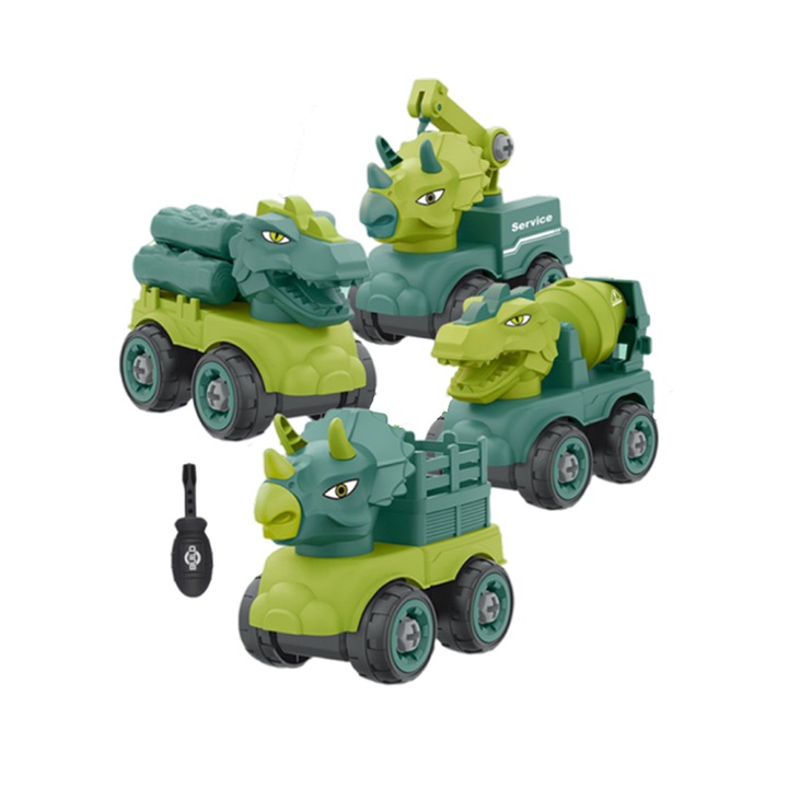 4 db autós készlet, Dinosauruszok, 6-9 hónapos, Zöld