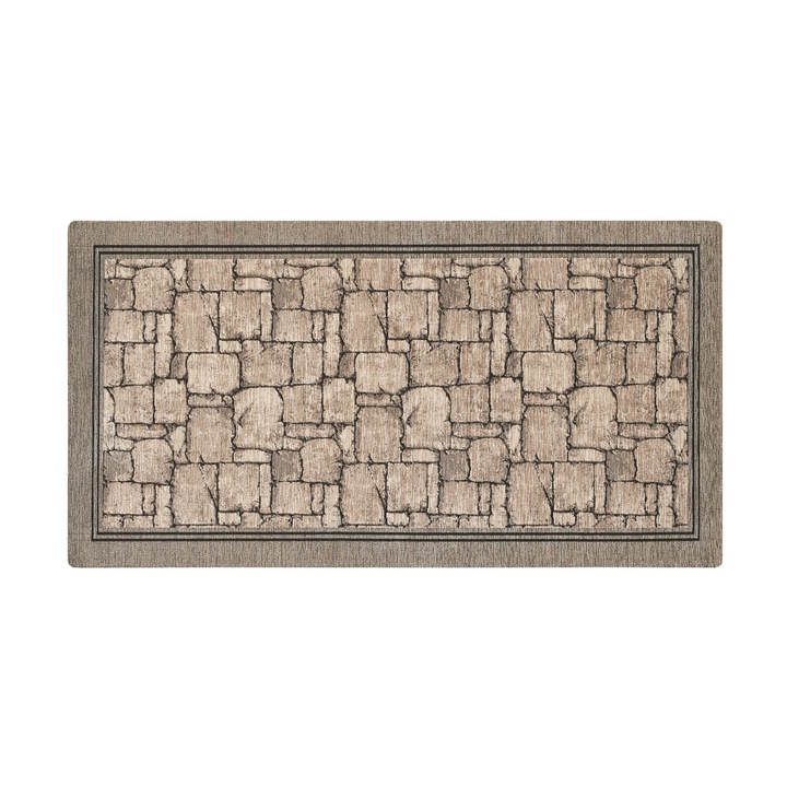 Covor pentru bucatarie, Co.Ingros.Tex, Bumbac/Poliester, Maro, 55x140cm