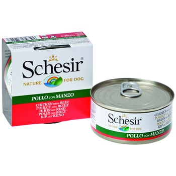 Hrana pentru Caini Schesir, Pui/Vita, 150 g Hrana pentru Caini Schesir, Pui/Vita, 150 g