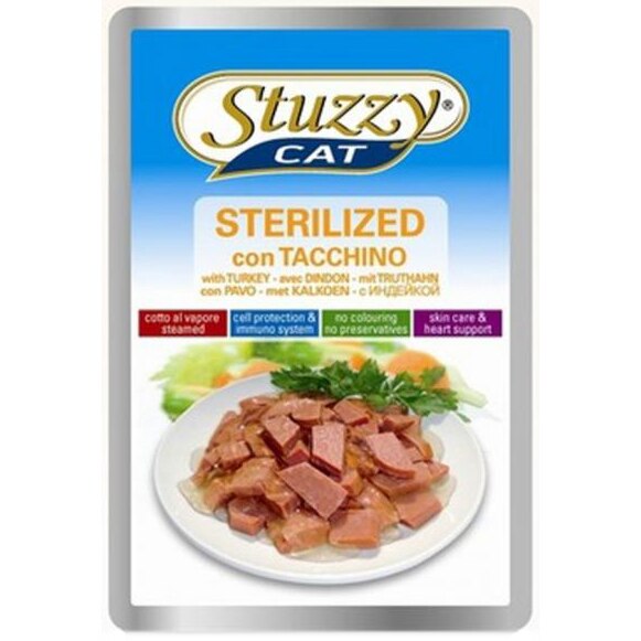 Hrana pentru Pisici Stuzzy Sterilized Plic, Curcan, 100 g