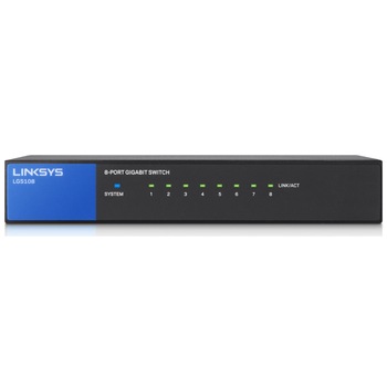 Switch Linksys LGS108, 8 x 10/100/1000 Mbps Switch Linksys LGS108, 8 x 10/100/1000 Mbps