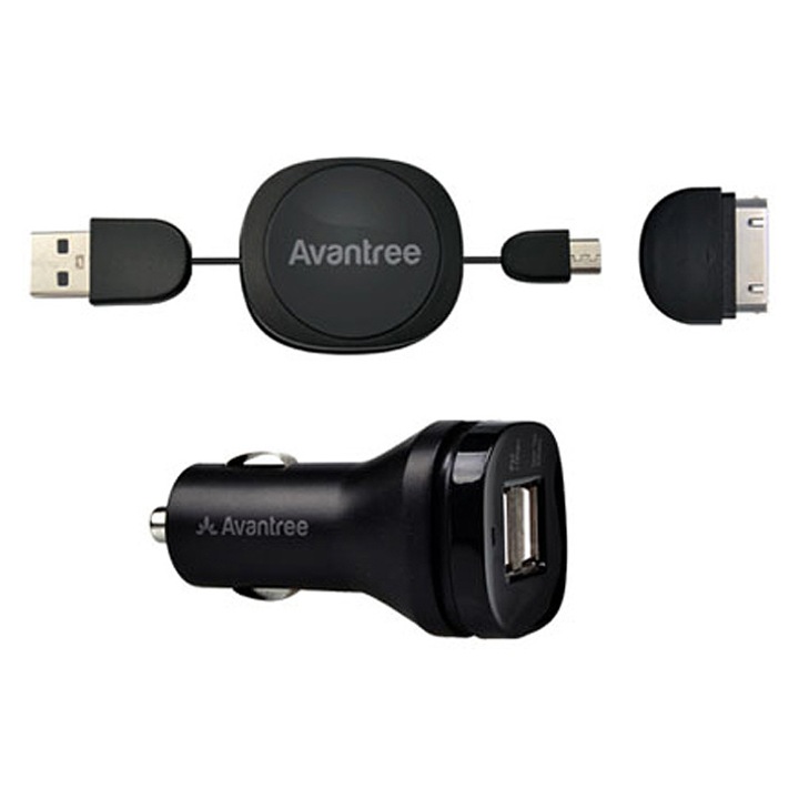 Зарядно устройство за кола Avantree Dual USB CGST-09, Черно