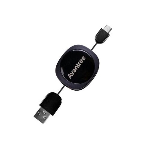 Cablu de date retractabil Avantree TR104, microUSB, Black
