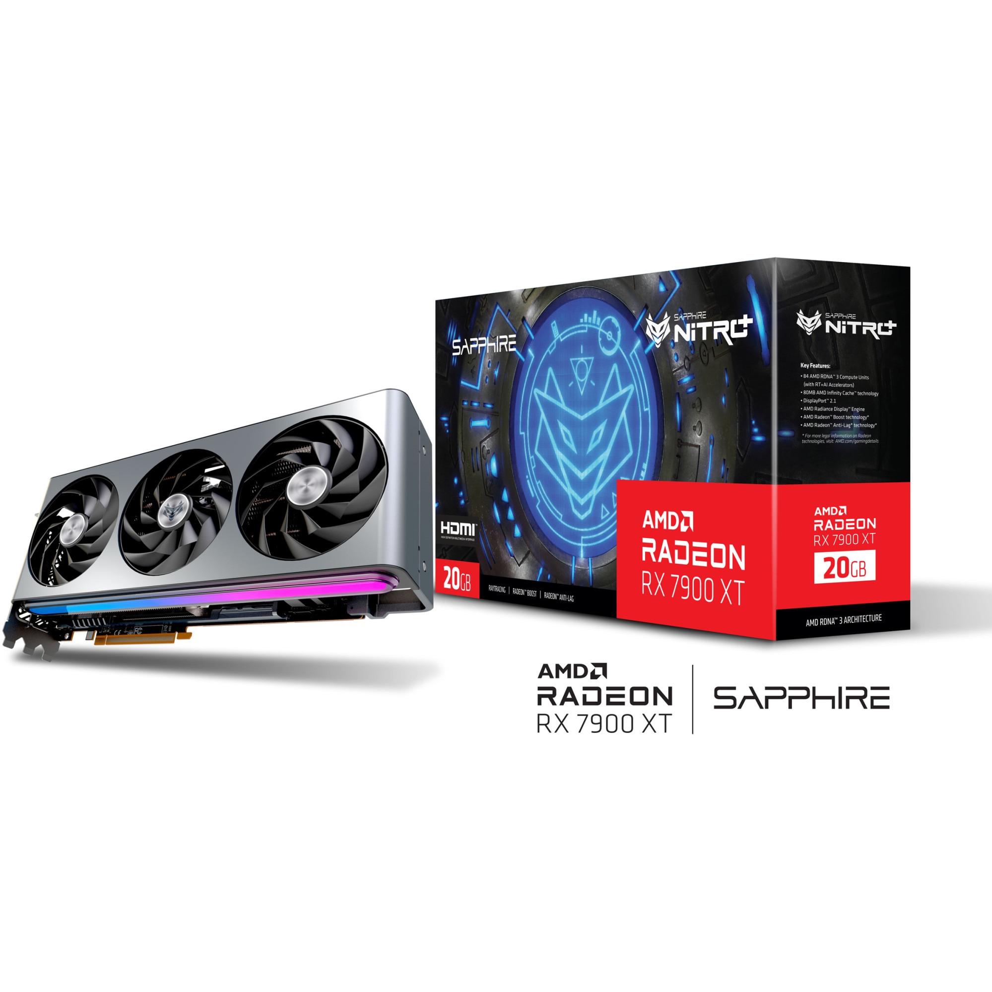 Placa video AMD Sapphire Radeon™ RX 7900 XT NITRO+, VAPOR-X, 20GB