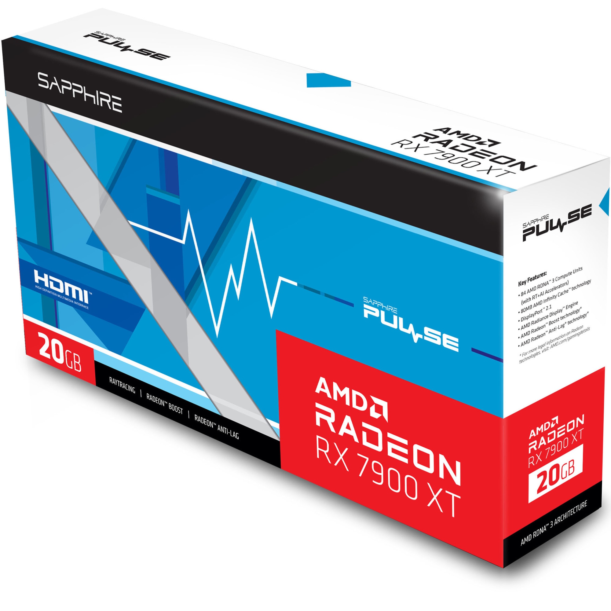 Видео карта AMD Sapphire Radeon™ RX 7900 XT PULSE, 20GB GDDR6, 320-bit ...