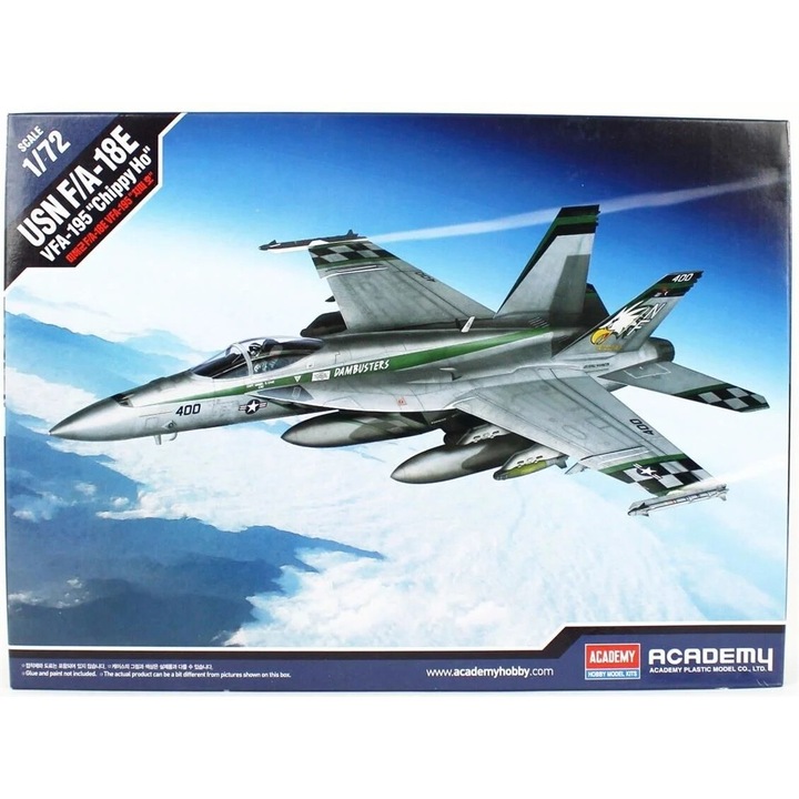 Macheta Aeromodele de construit Academy Mc Donnell Dougles USN F/A-18E "VFA-195 Chippy Ho" 1:72 ACD 12565