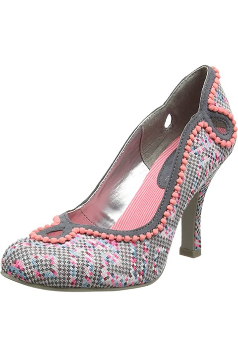 Női cipő Ruby Shoo Miley 16718083 15-541, Magassarkú, Díszítéssel, Textil, Szürke/Rózsaszín, 37 EU