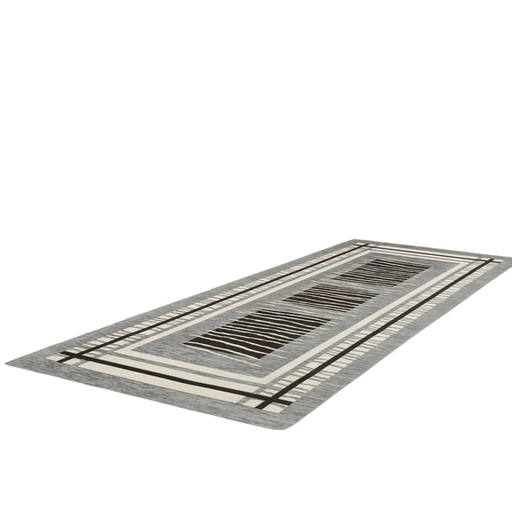 Covor bucatarie, Co.Ingros.Tex, Bumbac/poliester/acrilic, 55 x 280 cm, Gri