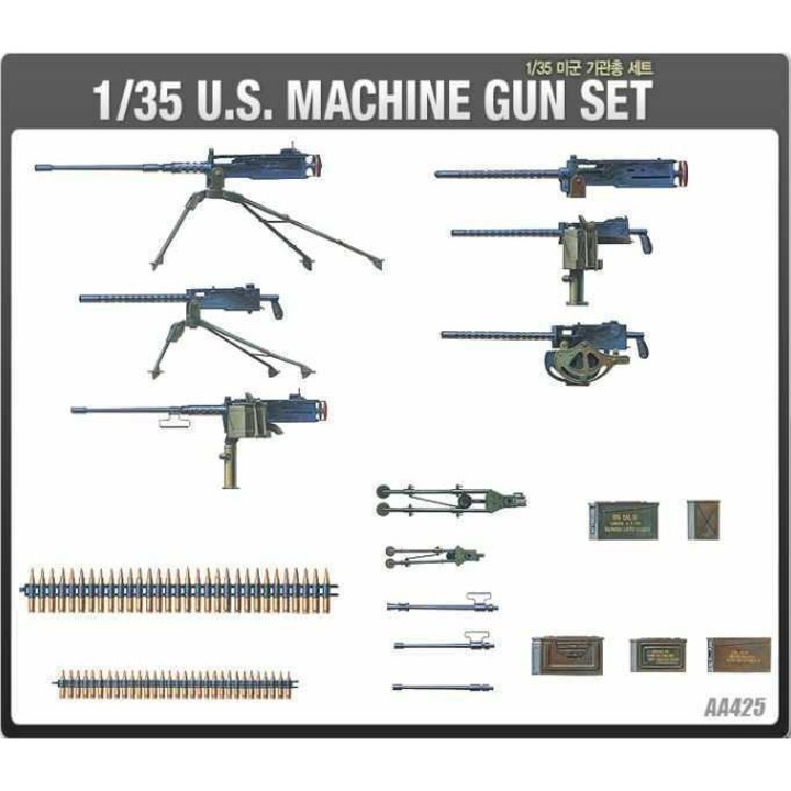 Set de modele militare, PUZZLE, MITRALIERA SUA, 1:35, +14ani, Multicolor