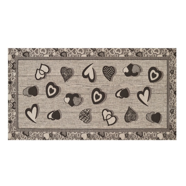 Covor antiderapant Lovely Suardi, Co.Ingros.Tex, Bumbac/Poliester/Acril, 55x80 cm, Maro deschis