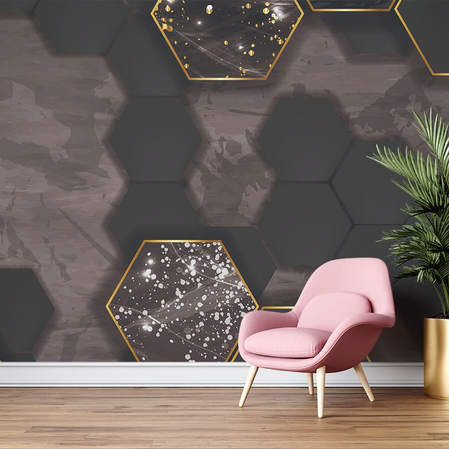 Öntapadó 3d tapéta, Mosható, Marble Hexagon Pattern, 150x540 - eMAG.hu