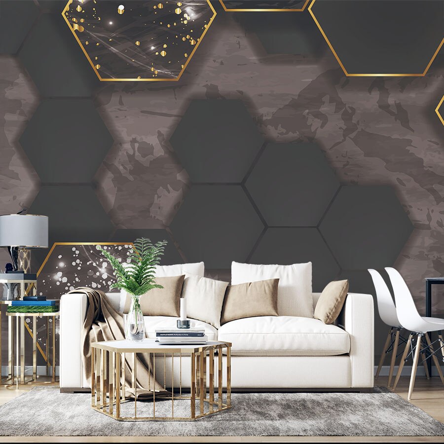 Öntapadó 3d tapéta, Mosható, Marble Hexagon Pattern, 150x540 - eMAG.hu