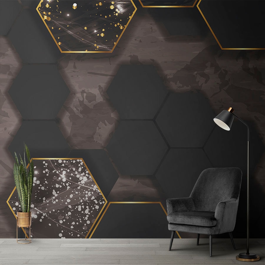 Öntapadó 3d tapéta, Mosható, Marble Hexagon Pattern, 150x540 - eMAG.hu