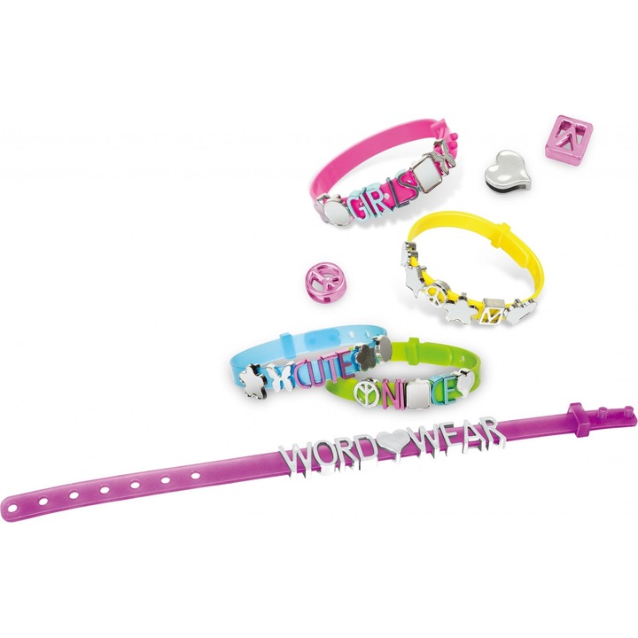 Set de 6 bratari cu litere, Puzzle, Multicolor