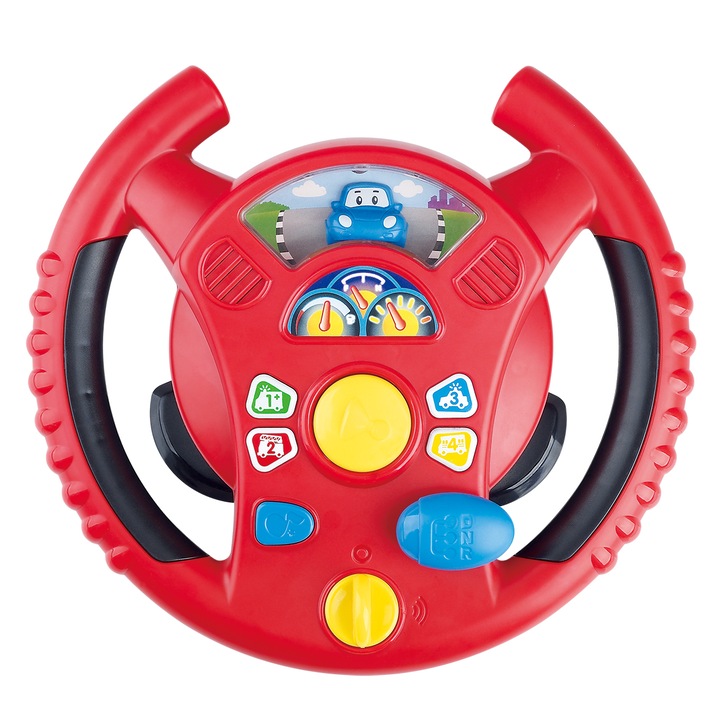 Volan interactiv copii, 25cm, Sunete si lumini, Multicolor
