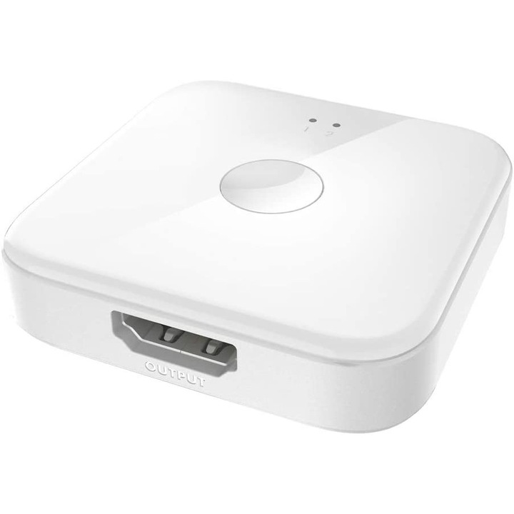 Spliter switch HDMI de la 1 HDMI la 2 porturi HDMI, 2in1 bidirectional, 4K HD 1080P HD, Splitter Hub-HDCP, Alb - Leexo®