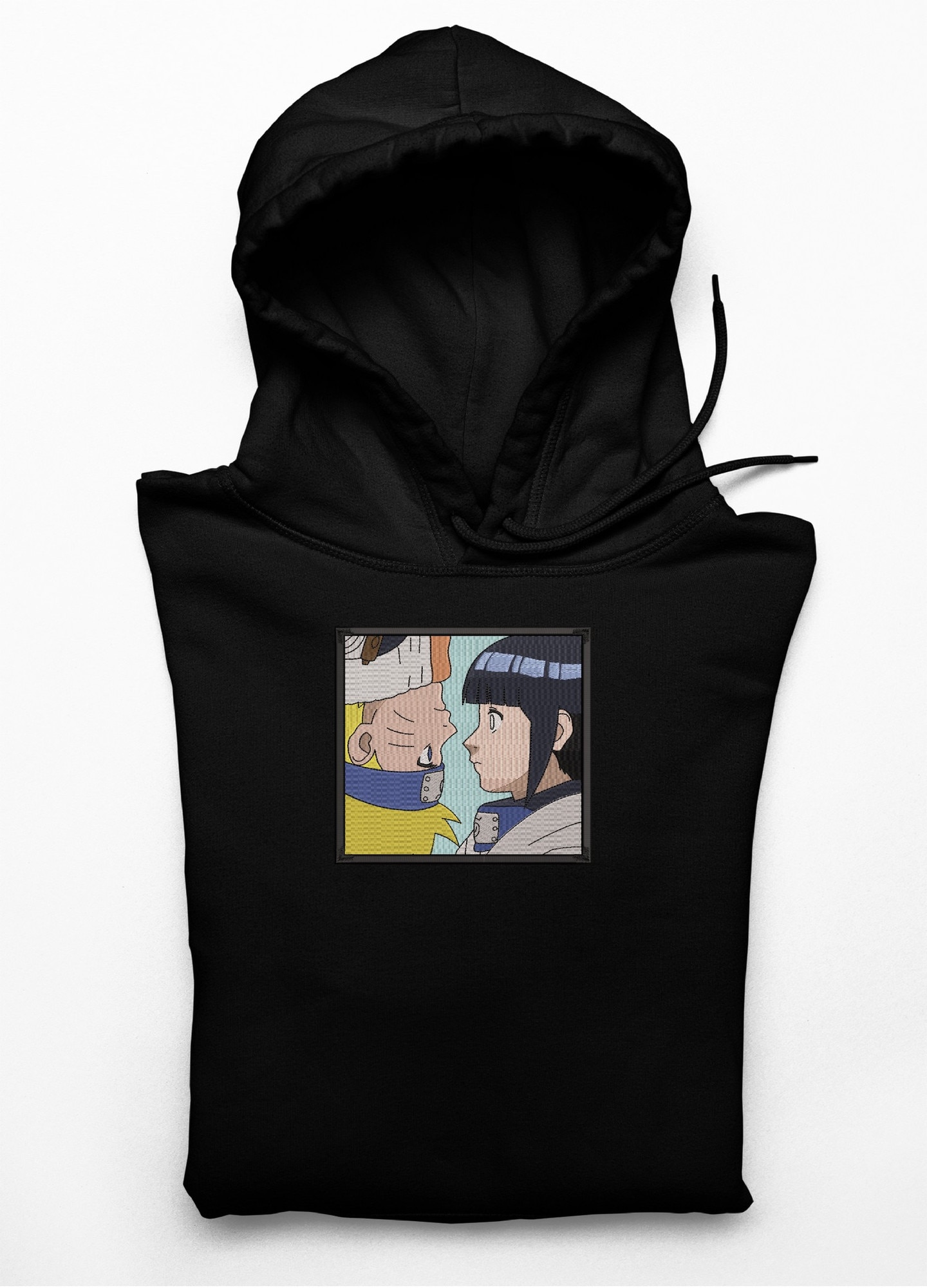 Hanorac anime brodat cu Naruto & Hinata din Naruto, Culoare negru