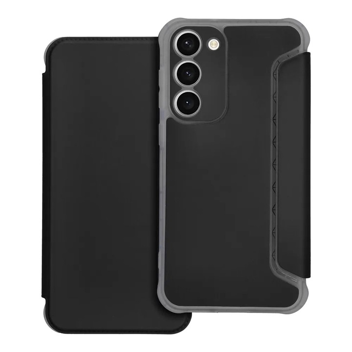 Husa Flip din Piele PU pentru Samsung Galaxy A54, Inchidere Magnetica, Tip Carte, Suport Card, Design Unic, Protectie Completa, Negru