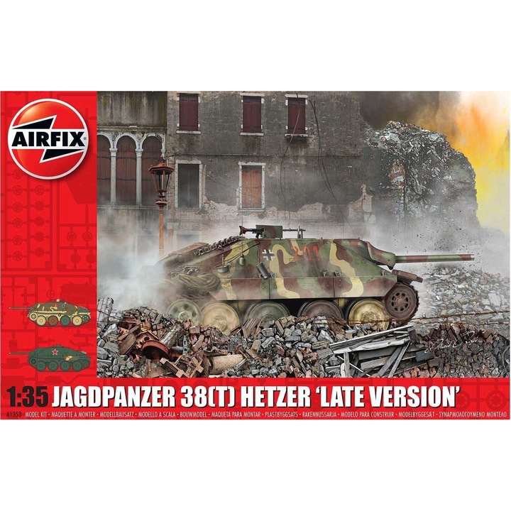 Kit clasic tanc A1353 - JagdPanzer 38 tone Hetzer „Versiune tarzie” (1:35) Airfix, Puzzle