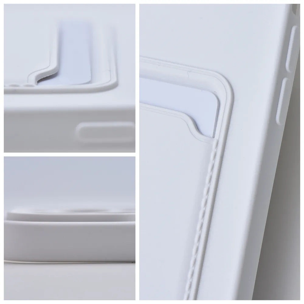 Husa din silicon pentru Samsung Galaxy S23, Interior cu Microfibra, Card Holder, Ultra Safe, Alb