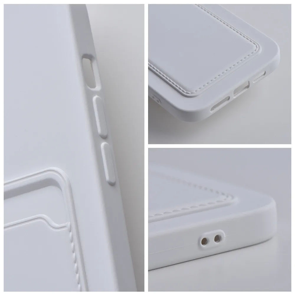 Husa din silicon pentru Samsung Galaxy S23, Interior cu Microfibra, Card Holder, Ultra Safe, Alb
