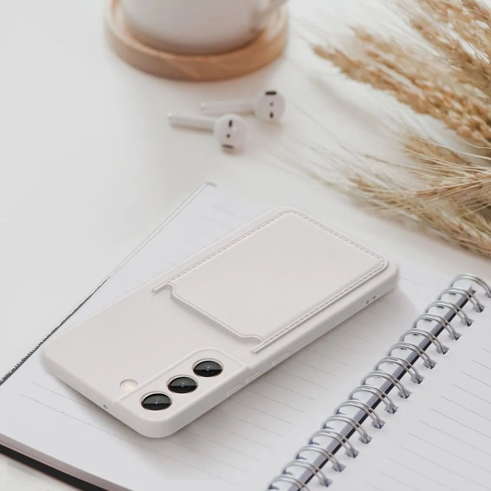 Husa din silicon pentru Samsung Galaxy S23, Interior cu Microfibra, Card Holder, Ultra Safe, Alb