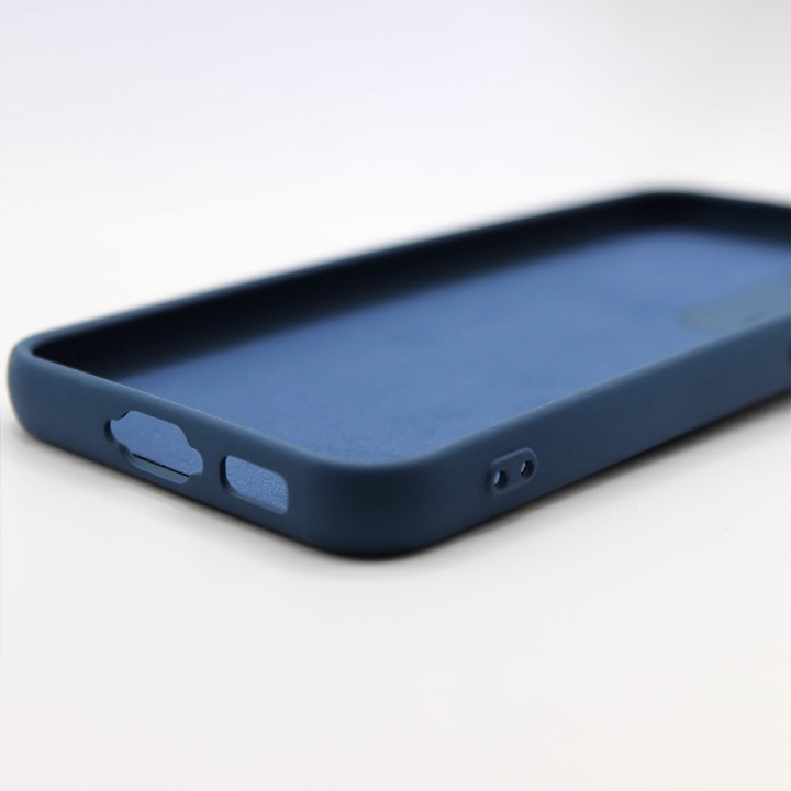 Husa de protectie silicon pentru Samsung Galaxy S23, Protectie Camera si Interior cu Microfibra, Albastru