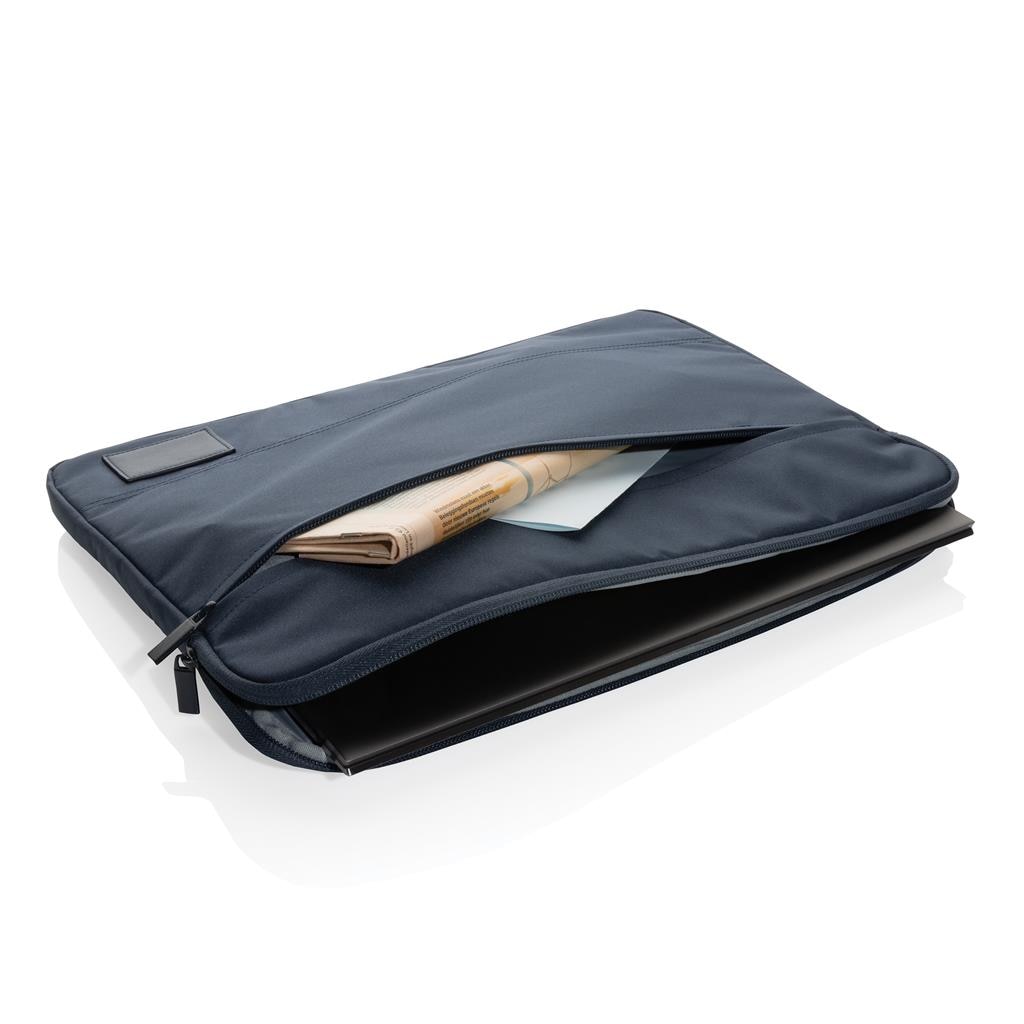 Husa de laptop Zao, Ronic, compatibila laptop Apple MacBook Air, MacBook Pro Touch Bar din poliester reciclat, 14" Inch, 36 x 27 x 2 cm, navy