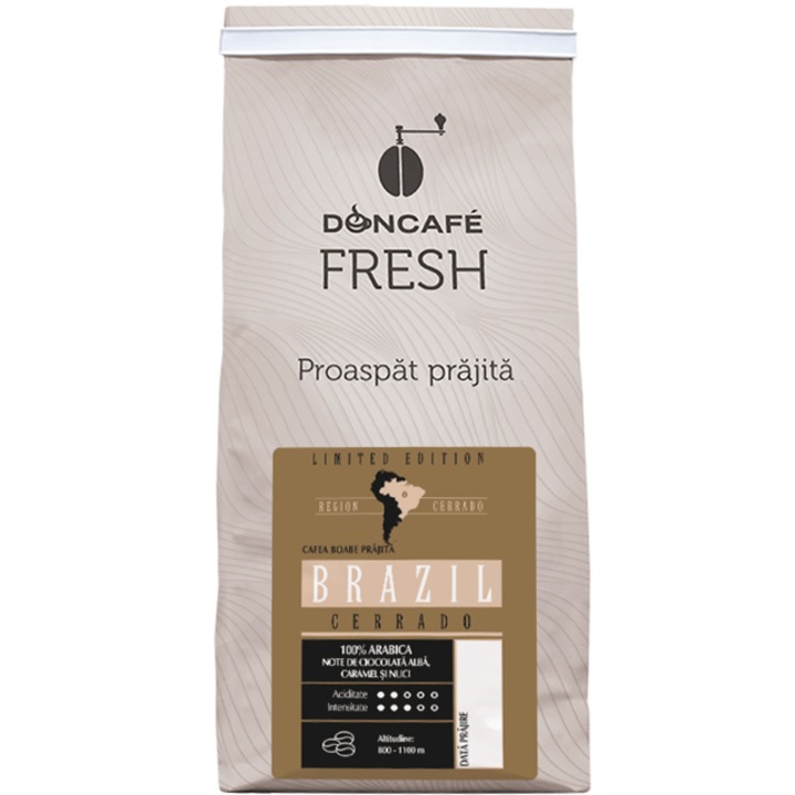 Кафе на зърна Doncafe Fresh Brazil Cerrado, 250 гр, Изпечено