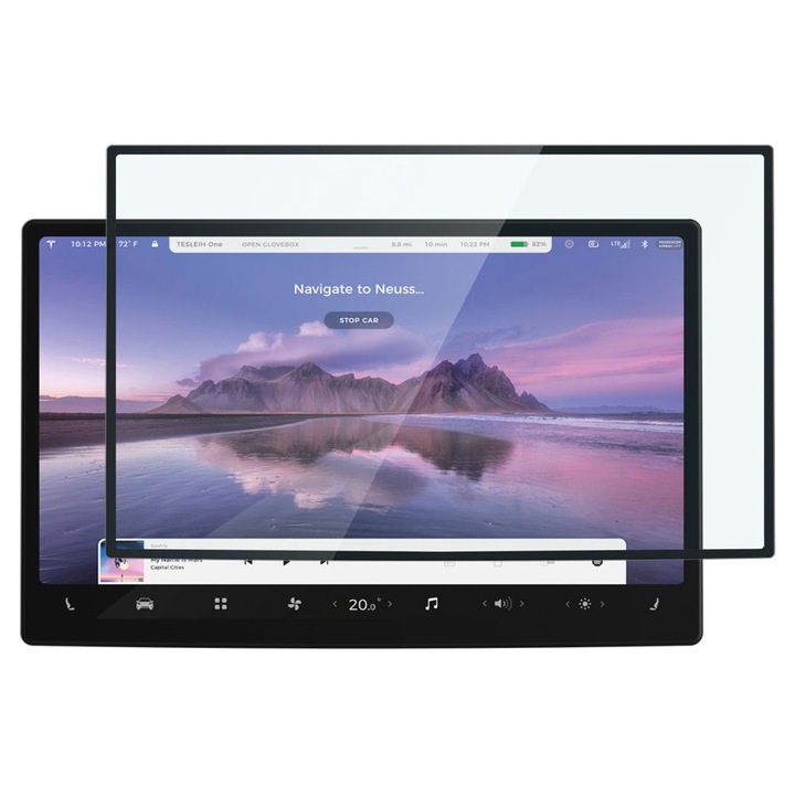Folie pentru Display Auto Tesla Model X 2022/Model S 2021, C1564, Black