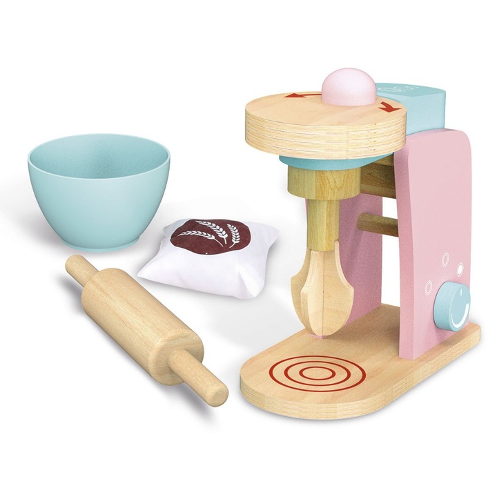 Mixer din lemn pastel pentru copii, Leomark