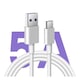 Cablu date si incarcare rapida SuperCharge 55W, AHA PRINT, pentru Huawei, Samsung, Xiaomi, Oppo, PREMIUM, USB la USB-C, Type C, 2m, alb