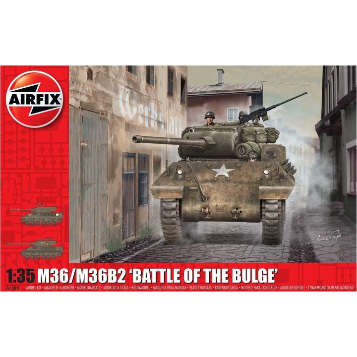 Kit clasic tanc A1366 - M36/M36B2 "Battle of the Bulge" (1:35) Airfix, Puzzle