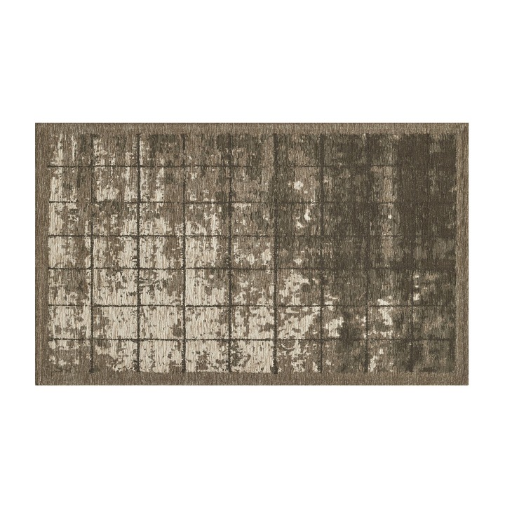 Covor pentru sufragerie, Co.Ingros.Tex, Bumbac/Acrilic, Maro, 115x175cm