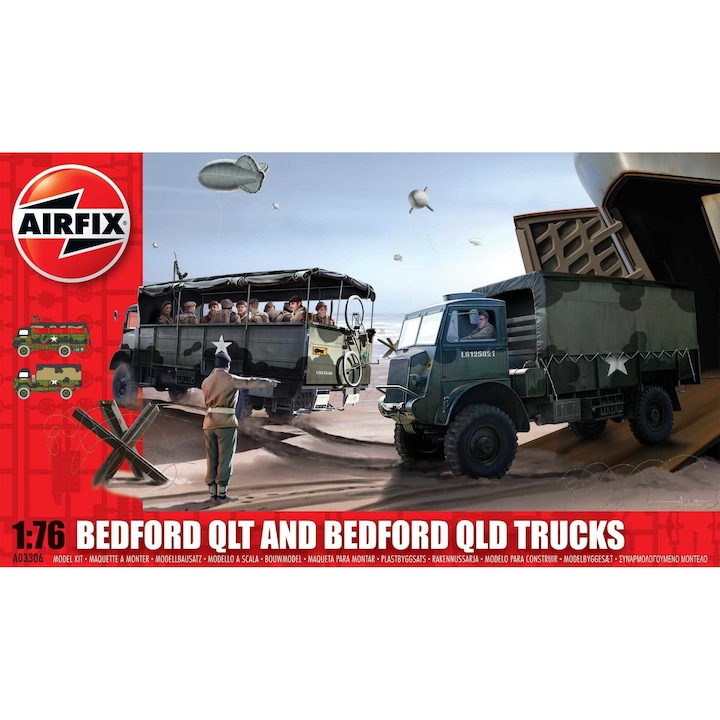 Military Classic Kit A03306 - Bedford QLD/QLT Trucks (1:76) Airfix, Puzzle