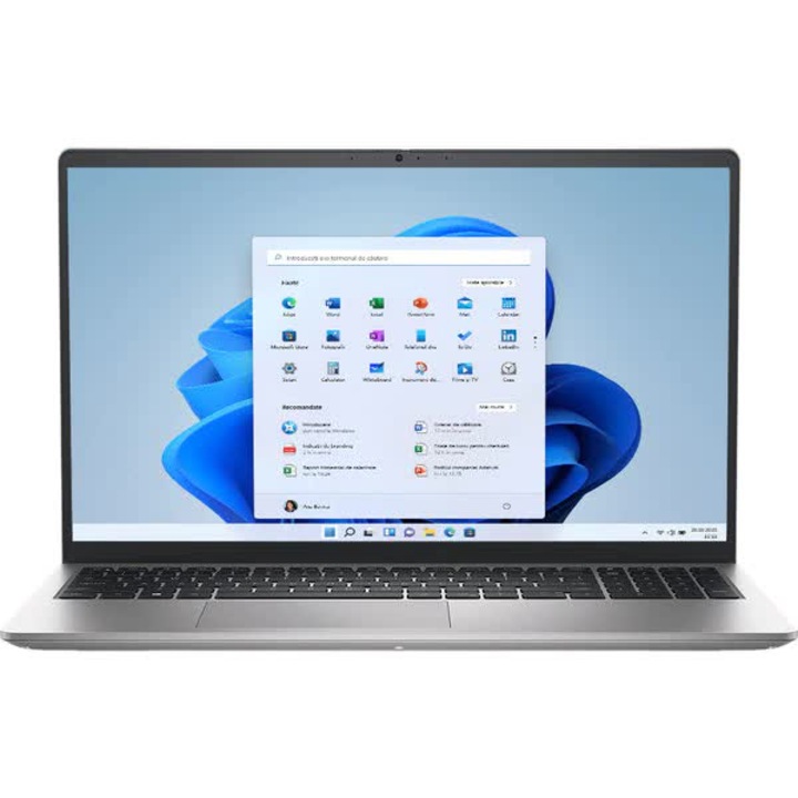 Laptop DELL Inspiron 15 3520, Intel Core i7-1255U pana la 4.7GHz, 15.6" Full HD, 16GB, SSD 512GB, Intel Iris Xe Graphics, Windows 11 Home, Argintiu