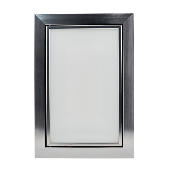 Ревизионна вратичка, Алуминиева рамка, Стъкло,300 х 400мм, Хром/ Бял