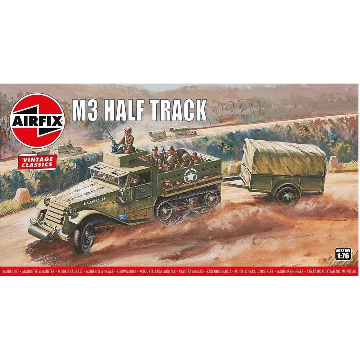 Kit clasic VINTAGE military A02318V - M3 Half Track & 1 Ton Trailer (1:76) Airfix, Puzzle