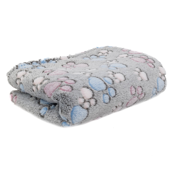 Patura Pentru Caini si Pisici, 150x100cm, gri in labe