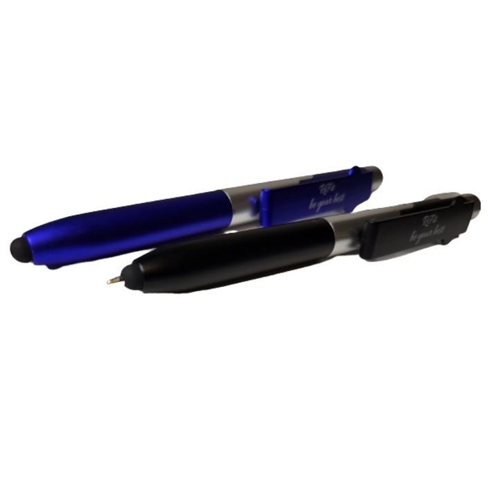 Комплект 2 химикалки OSIM, Мултифункционални, LED, Тактилни, Поставка за телефон, Син/Черен