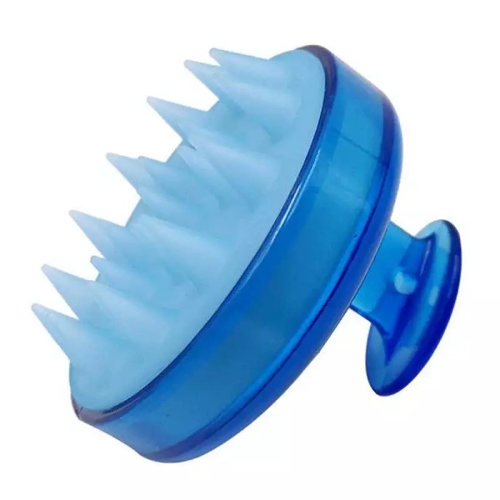 Perie pentru Masaj Capilar SIKS, Samponare si Curatare Scalp, Stimulare Crestere Par, Silicon, Albastru