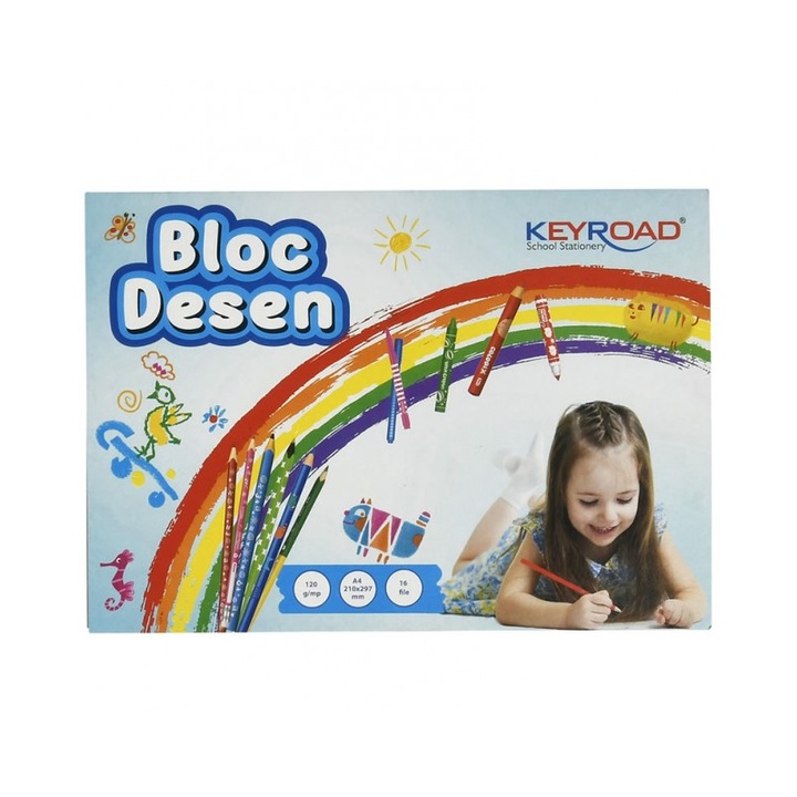 Bloc desen A4 120g, 16 file, KEYROAD