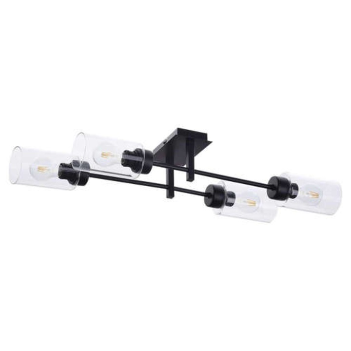 Плафон Rabalux Prudence,4х40W Е27, черен/прозрачен