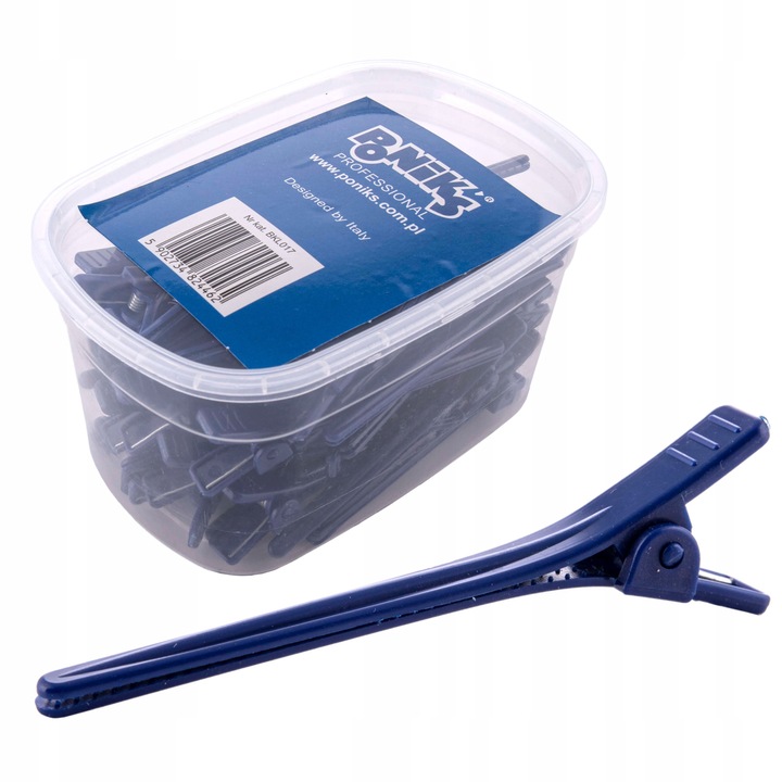 Agrafa de par, Poniks, Cleme de par simple, Plastice, 8 cm, Set 50 bucati, Ambalaj economic, Dinti mini care previn alunecarea parului