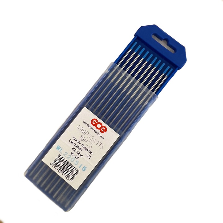 Electrozi wolfram aliat cu lanthan, 2,4x175 mm, WLa20 Albastru, GCE, 10 bucati