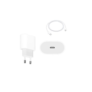 Set Incarcator Fast Charge 20W si Cablu de Date Fast Charge 1M Type-C-Lightning, Compatibil cu Apple iPhone 14 / 14 Pro / 14 Pro Max / 13 / 13 Pro / 13 Pro Max / 12 / 12 Pro / 12 Pro Max, Alb